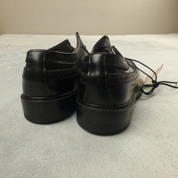 Lehigh Safety Shoes Longwing Steel Toe Wingtip Brogue Pebbled Leather Black 1701 - Picture 12 of 13